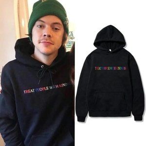 Harry Styles "Treat People With Kindness" Rainbow Embroidered Hoodie | S: XL